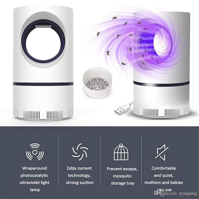 PYXBE Mosquito Killer Lamp USB Electric Nano Wave Anti Fly Bug Night Light killar Lamp Electric Insect Killer Indoor (Suction Trap)