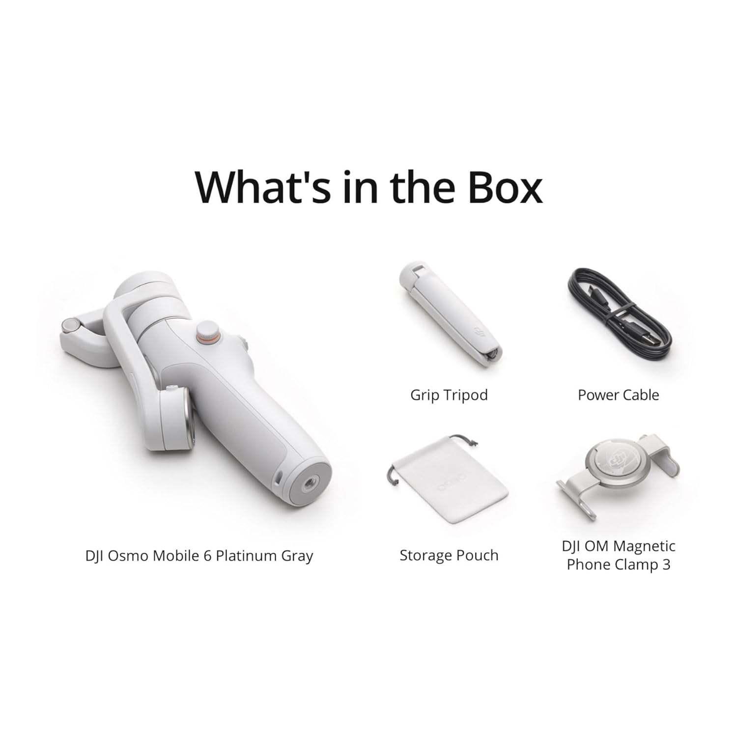 DJI OSMO Mobile 6 Smartphone Gimbal Stabilizer, 3-Axis Phone Gimbal, Built-in Extension Rod, Portable and Foldable Gimbal for Android and iPhone, Vlogging Stabilizer, YouTube, (Platinum Grey)