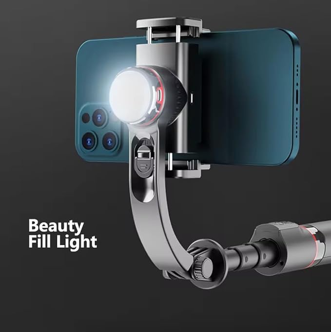 L19S Mobile Gimbal Stabilizer With Wireless Remote, Extendable Selfie Stick And Tripod, 360 Auto Rotation, Auto Balance For Vlog And Anti Shaking For Live Videos (Pack Of 1),Black