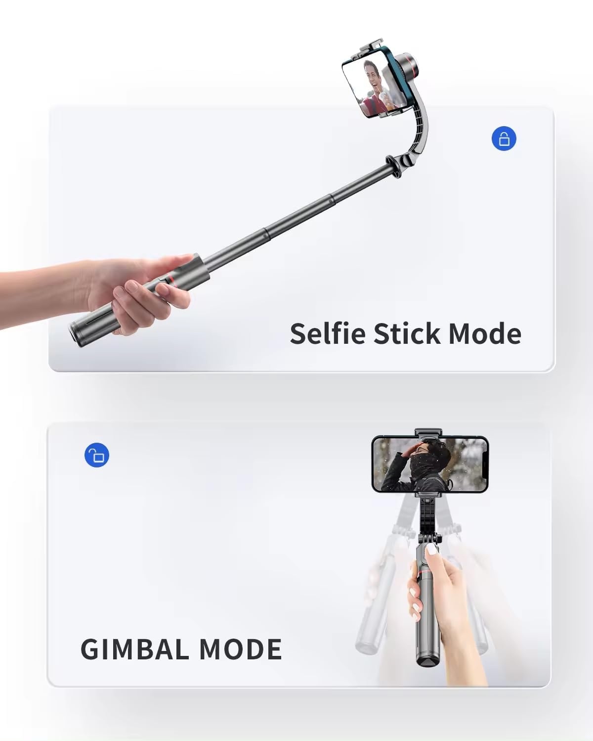 L19S Mobile Gimbal Stabilizer With Wireless Remote, Extendable Selfie Stick And Tripod, 360 Auto Rotation, Auto Balance For Vlog And Anti Shaking For Live Videos (Pack Of 1),Black