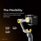 Digitek (DSG 007F) 3 Axis Handheld Steady Gimbal PTZ Camera Mount for All Smart Phones with Face & Object Tracking Motion, Various Time Lapse Features