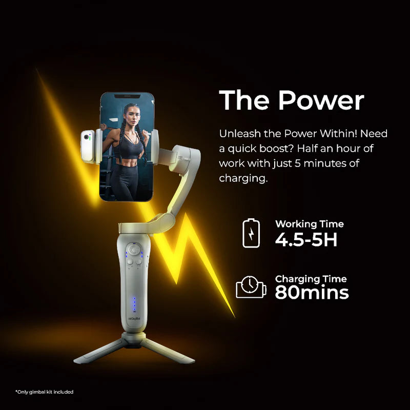 Digitek (DSG 007F) 3 Axis Handheld Steady Gimbal PTZ Camera Mount for All Smart Phones with Face & Object Tracking Motion, Various Time Lapse Features