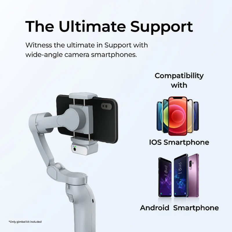 Digitek (DSG 007F) 3 Axis Handheld Steady Gimbal PTZ Camera Mount for All Smart Phones with Face & Object Tracking Motion, Various Time Lapse Features