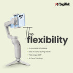 Digitek (DSG 007F) 3 Axis Handheld Steady Gimbal PTZ Camera Mount for All Smart Phones with Face & Object Tracking Motion, Various Time Lapse Features