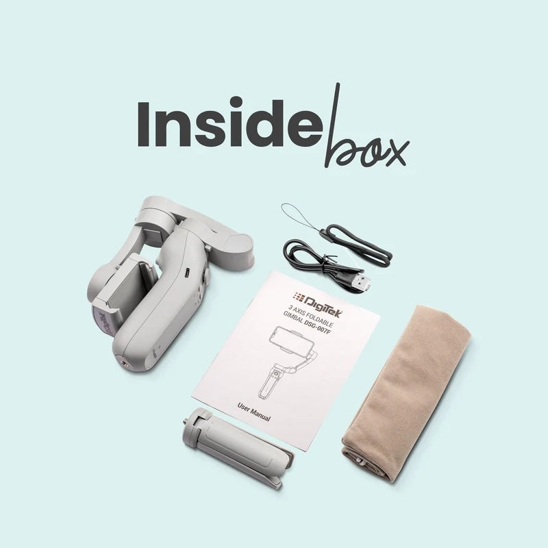 Digitek (DSG 007F) 3 Axis Handheld Steady Gimbal PTZ Camera Mount for All Smart Phones with Face & Object Tracking Motion, Various Time Lapse Features